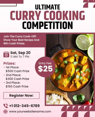 Vibrant Culinary Challenge for Ultimate Curry Cooking Flyer Template