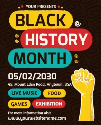 Vibrant Cultural Celebration for Black History Month Poster Template