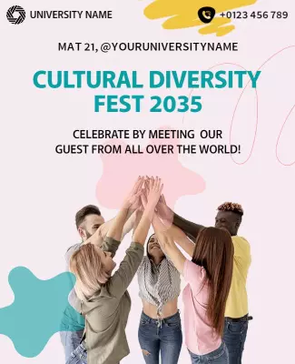 Vibrant Cultural Diversity Festival Celebration Poster Template