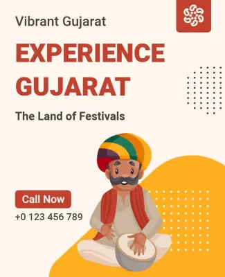 Vibrant Cultural Experience of Gujarat Festivals Poster Template