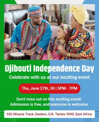 Vibrant Cultural Heritage Celebration for Djibouti Independence Poster Template