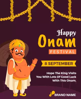 Vibrant Cultural Onam Festival Celebration Poster Template