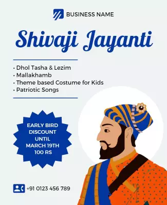 Vibrant Cultural Shivaji Jayanti Celebration Poster Template
