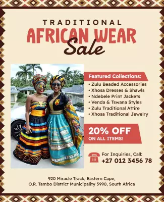 Vibrant Cultural Traditional African Wear Sale Poster Template