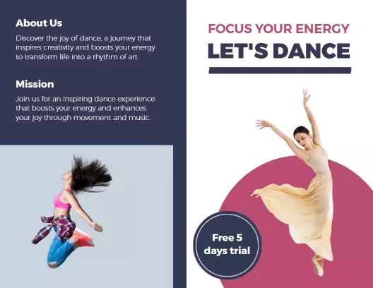 Vibrant Dance Energy and Movement Experience Brochure Template