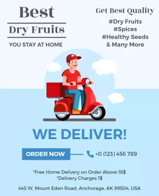 Vibrant Delivery Service for Dry Fruits and Spices Poster Template