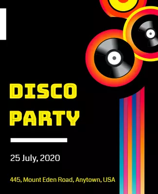 Vibrant Disco Theme Retro Party Poster Template
