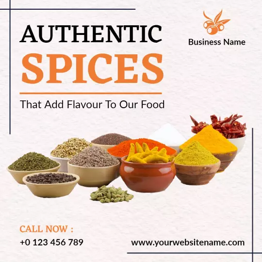 Vibrant Display of Authentic Spices for Flavorful Cooking Ad Template