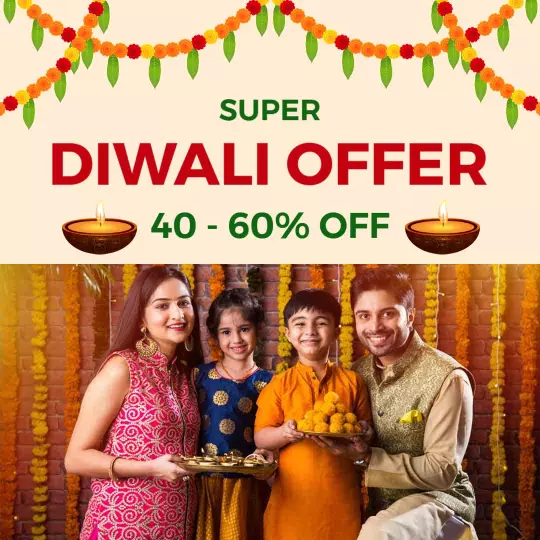 Vibrant Diwali Family Celebration Super Offer Ad Template