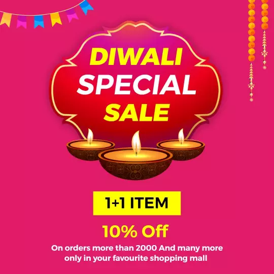 Vibrant Diwali Special Sale with Candles and Discounts Ad Template