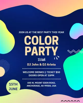 Vibrant Colorful Party Celebrations Flyer Template