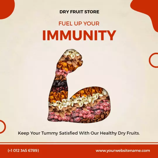Vibrant Dry Fruit Store Promotion for Immunity Boost Ad Template