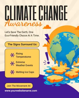Vibrant Earth-Centric Climate Awareness Education Poster Template