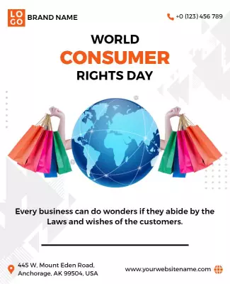 Vibrant Earth-Themed World Consumer Rights Day Poster Template