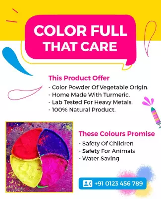 Vibrant Eco-Friendly Color Powder Product Poster Template