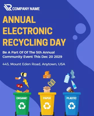 Vibrant Eco-Friendly Electronic Recycling Day Poster Template
