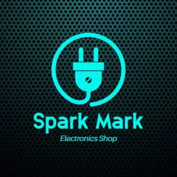 Vibrant Electric Blue and Black Plug Design for Electronics Logo Template
