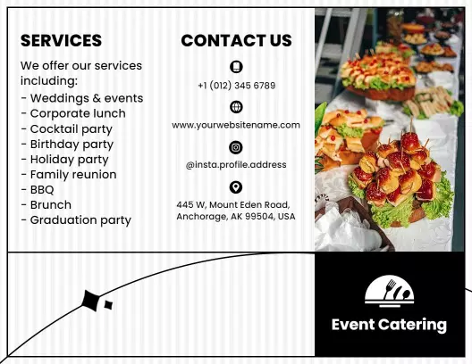 Vibrant Event Catering Menu and Services Brochure Template