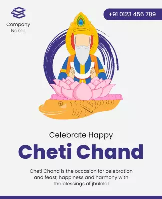 Vibrant Festival Celebration for Cheti Chand Poster Template