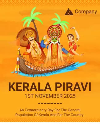 Vibrant Festival Celebration for Kerala Piravi Poster Template