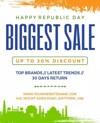 Vibrant Festival-Themed Republic Day Sale Poster Template