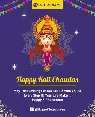 Vibrant Festive Kali Chaudas Celebration Poster Template