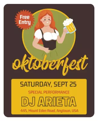 Vibrant Festive Oktoberfest Celebration Poster Template