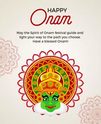 Vibrant Festive Onam Celebration Greeting Poster Template