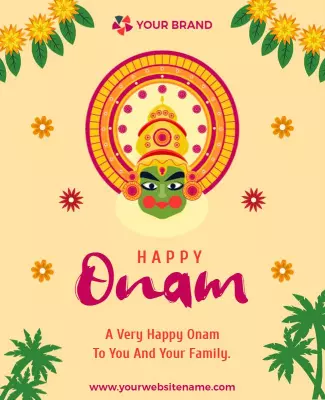 Vibrant Festive Onam Celebration Poster Template