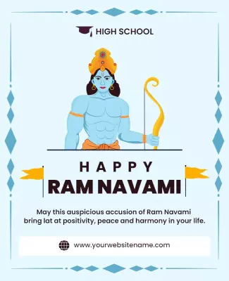Vibrant Festive Ram Navami Celebration Poster Template