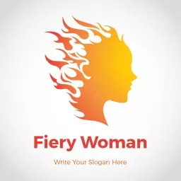 Vibrant Fiery Woman Design Representing Empowerment Logo Template