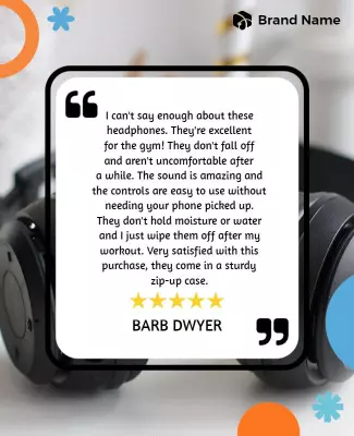 Vibrant Fitness Headphones User Review Poster Template