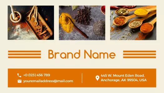 Vibrant Flavorful Spices Culinary Business Card Template