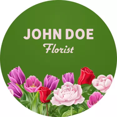 Vibrant Floral Design Green Florist Business Card Template
