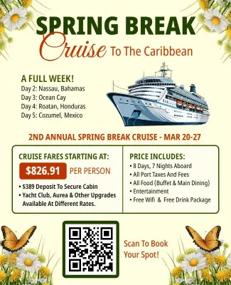 Vibrant Floral Design Spring Break Cruise Flyer Template