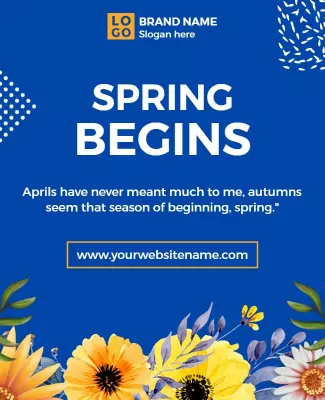 Vibrant Floral Spring Begins Celebration Poster Template