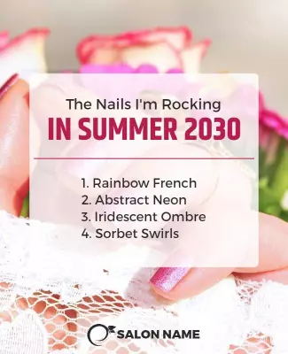 Vibrant Floral Summer Nail Art Trends Poster Template