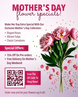 Vibrant Flowers Mother's Day Discount Offers Flyer Template