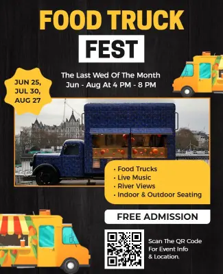 Vibrant Food Truck Culinary Experience Fest Flyer Template