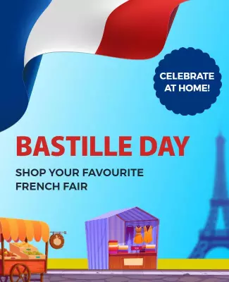 Vibrant French Fair Celebration for Bastille Day Poster Template