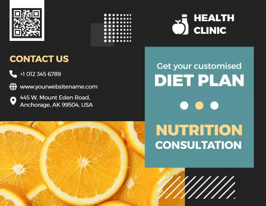 Vibrant Fresh Fruits and Healthy Nutrition Consultation Brochure Template