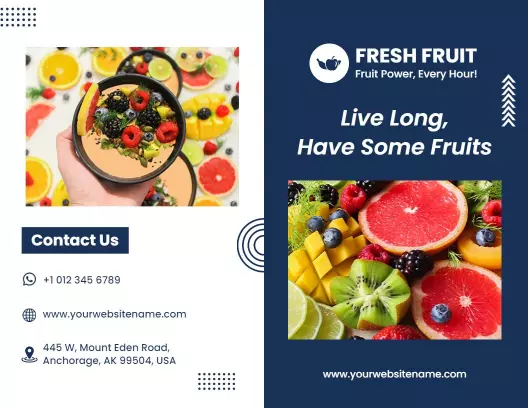 Vibrant Fresh Fruits Healthy Eating Guide Brochure Template