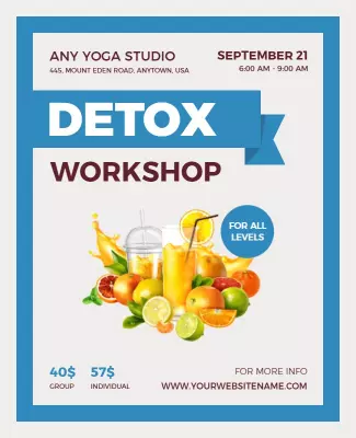 Vibrant Fruit-Infused Detox Workshop Poster Template