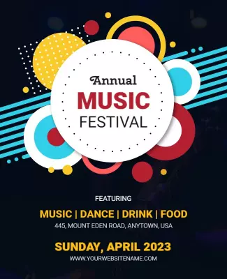 Vibrant Geometric Colorful Annual Music Festival Flyer Template