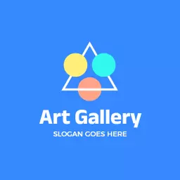 Vibrant Geometric Shapes Showcasing Art in a Gallery Logo Template