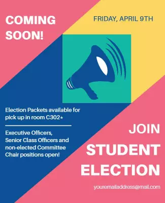 Vibrant Geometric Student Election Announcement Poster Template