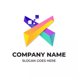 Vibrant Geometric X Letter Design Showcasing Brand Identity Logo Template