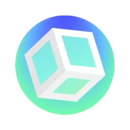 Vibrant Gradient 3D Cube Design Showcasing Depth Effect Logo Template