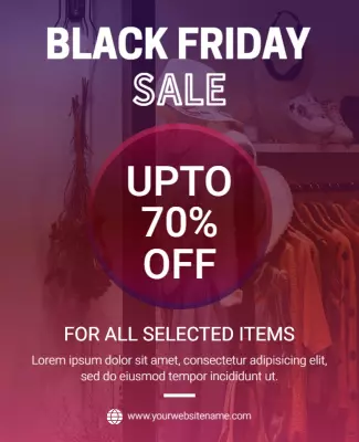 Vibrant Gradient Black Friday Sale Promotional Poster Template