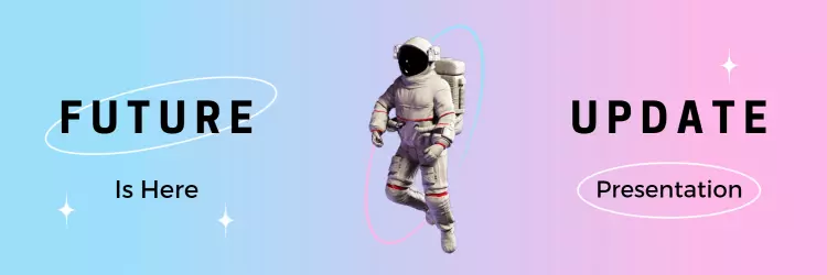 Vibrant Gradient Colors with Astronaut Theme Twitter Banner Template